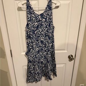Lilly Pulitzer Navy and White Floral Midi Dress